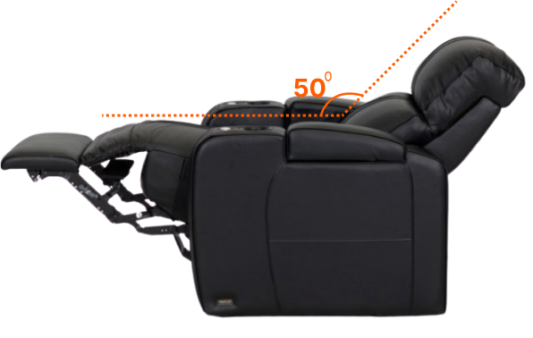 fifty degree angled recliner