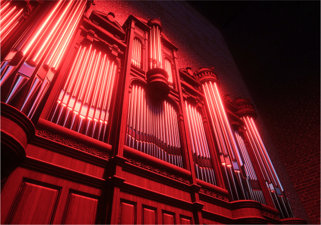 red theater organ