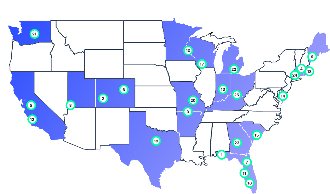 interior design jobs in the metro areas US map