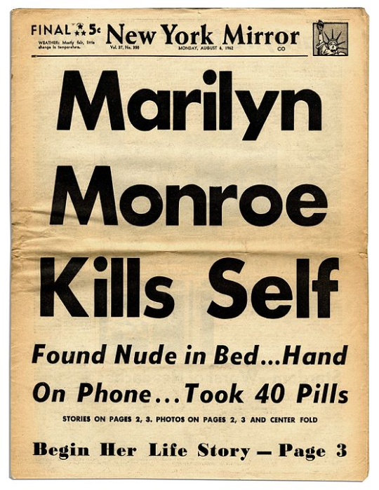 Marilyn Monroe headline