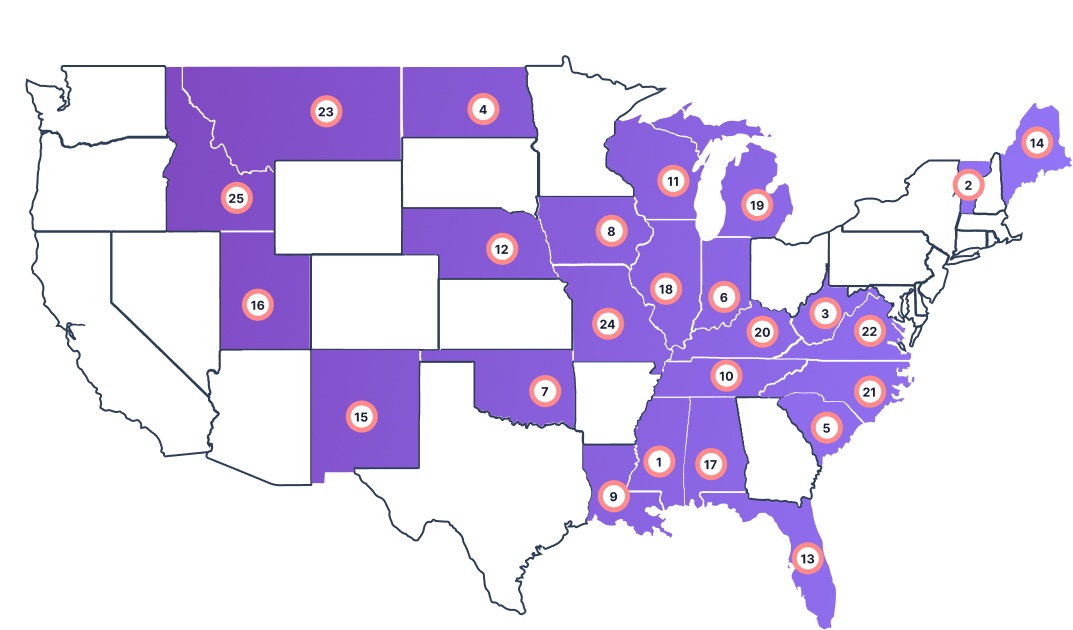 Worst interior design wages US map