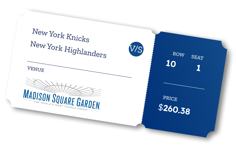 Knicks ticket stub
