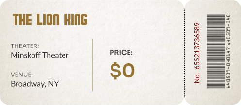 the lion king ticket