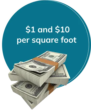 $1 and $10 per square foot - img new