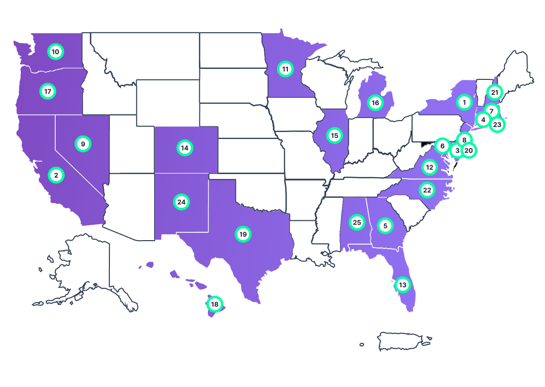 best states that pay 25 per hour