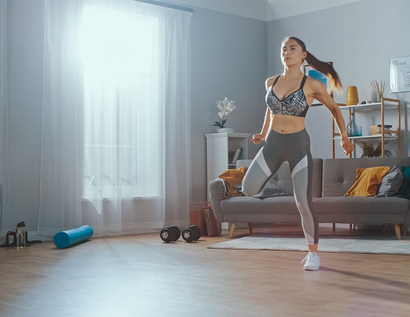 This living room HIIT workout is intense — but requires no