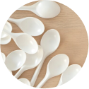 Disposable wooden spoons x4