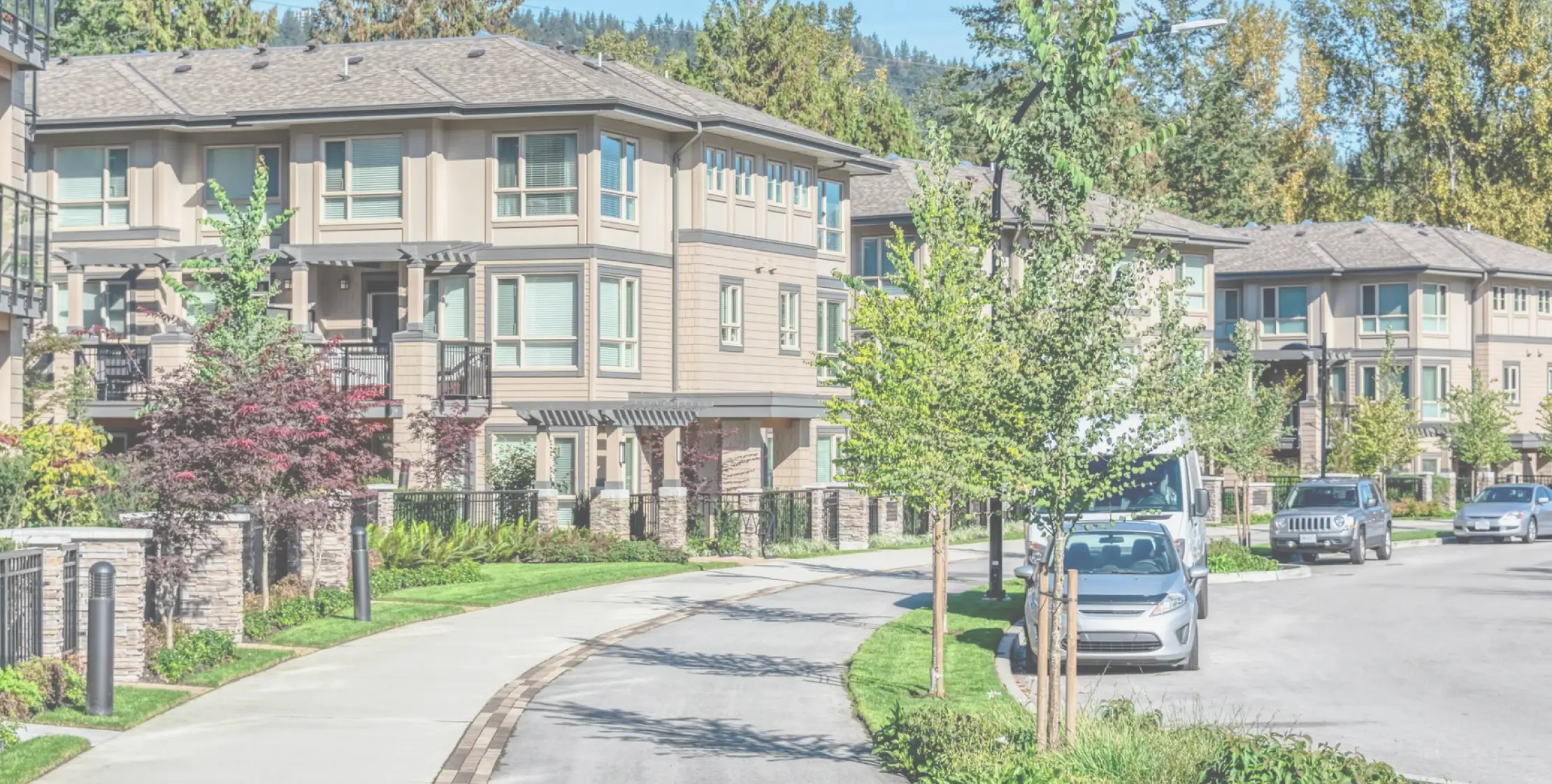 Paved pathway along residential building