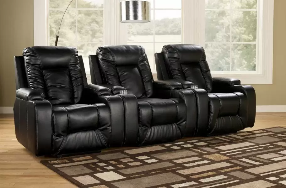 Ashley Eclipse Home Theater Seating, Leather Theater Seating For Home
