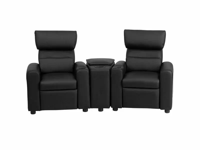 Kids Home Theater Recliner Set, Leather Reclining Theater Sofa Set
