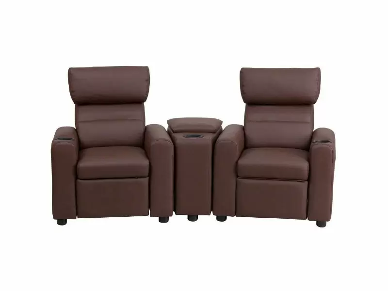 Kids Home Theater Recliner Set, Childrens Faux Leather Chair