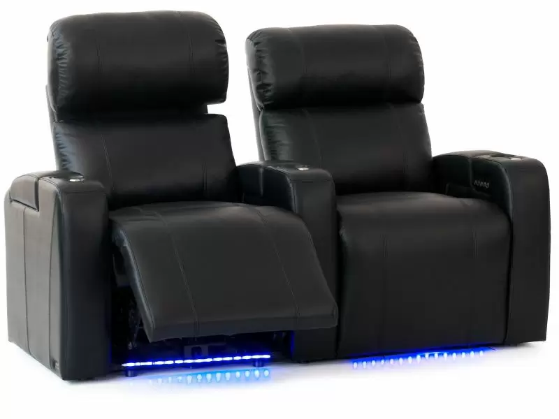 Octane Curve Hr Modern Theater Seats, Curved Leather Power Recliner Sofa