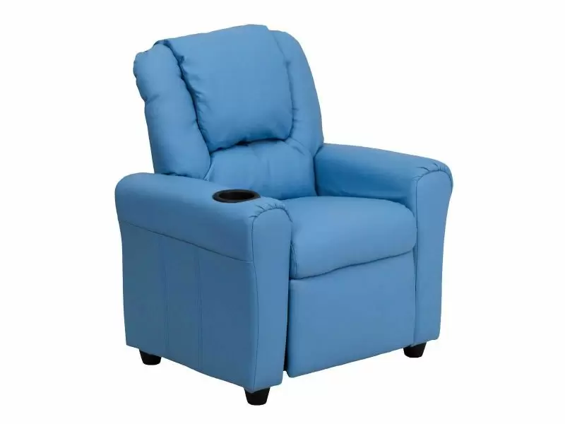 Octane Recliners For Kids Light Blue, Kids Leather Recliners