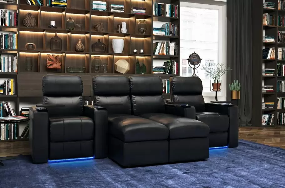 Turbo Chaise Lounge Set Row Of 4 2 Recliners Usb Port Turbo Chaise Lounge Set Row Of 4 2, Sofa With 2 Recliners And Chaise Lounge