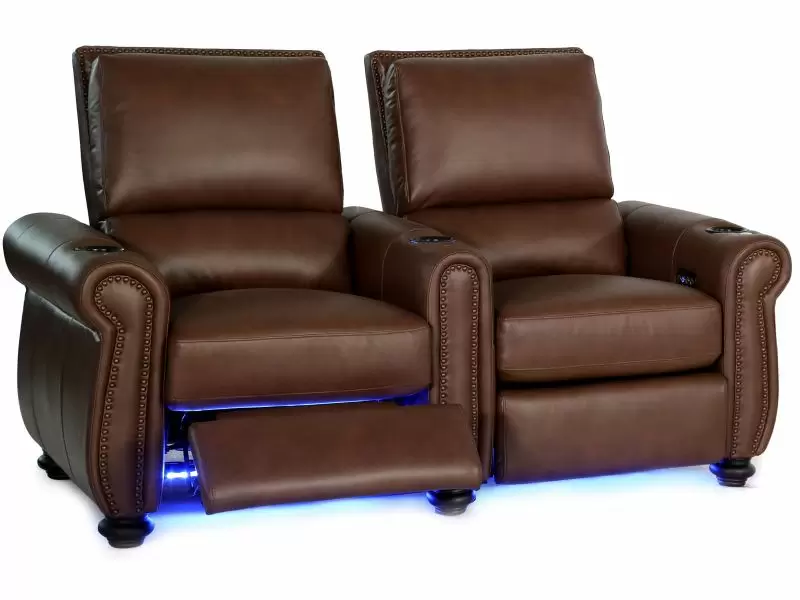 Brown Home Theater Seating 60, Leather Theater Seating For Home