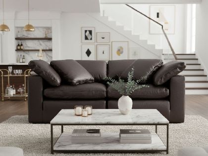 Aria Modular 2-Seat Loveseat in Premium Italian Leather