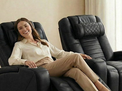 Black Diamond-Stitch Recliner Pillow