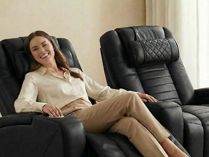 Black Diamond-Stitch Recliner Pillow