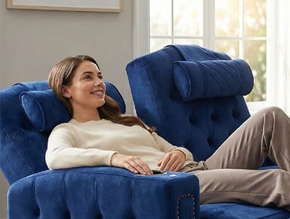 Ocean Diamond-Stitch Recliner Pillow