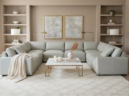 Mirage Modular 8-Seat U-Shaped Sectional in Premium Italian Leather