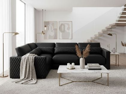 Sky Modular L-Shaped 4-Seat Sectional in Premium Italian Leather