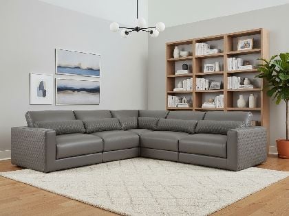 Sky Modular 5-Seat L-Shaped Sectional in Premium Italian Leather