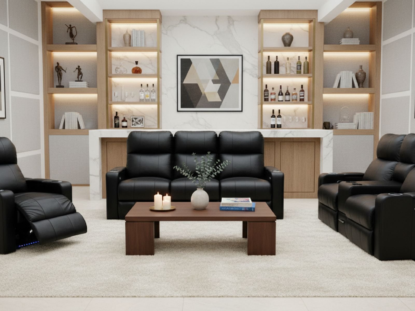 Octane Seating Turbo XL700 Sofa with Drop Down Table and Storage