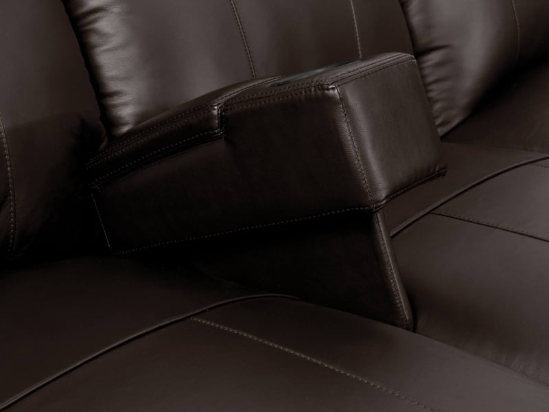 Removable Brown Leather Storage Arm by Octane Seating
