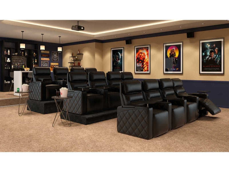 Modular Home Theater Seating Collins 5-Piece Modular Power