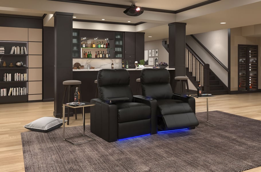 Octane Seating Turbo XL700 Theater Seating | Power Recline | Black