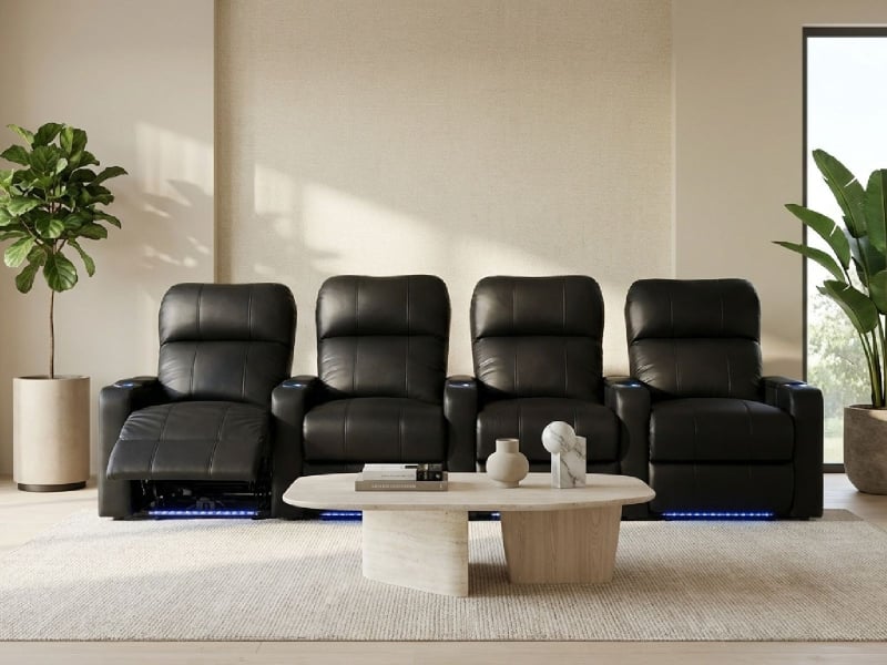 Octane Seating Turbo XL700 Theater Seating | Power Recline | Black
