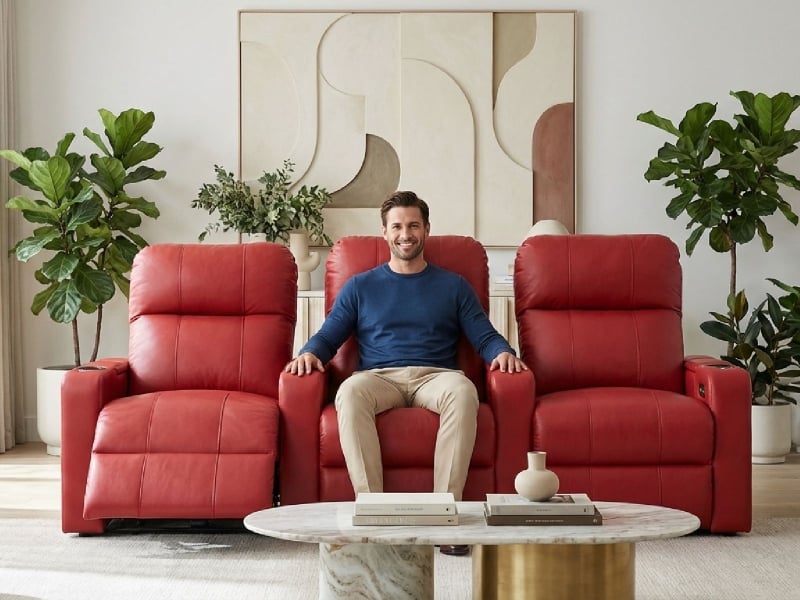 Octane Seating XL700 Turbo Theater Seating | Power Recline | Red