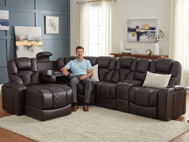 theo（テオ）larger ラージアースクエア （マットブラック） Midnight-Madness Chocolate Oversized Chaise – Luna Furniture