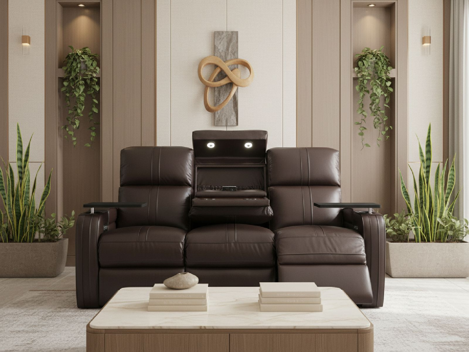 Octane Flash HR Power Reclining Sofa with Power Headrest | USB | Brown