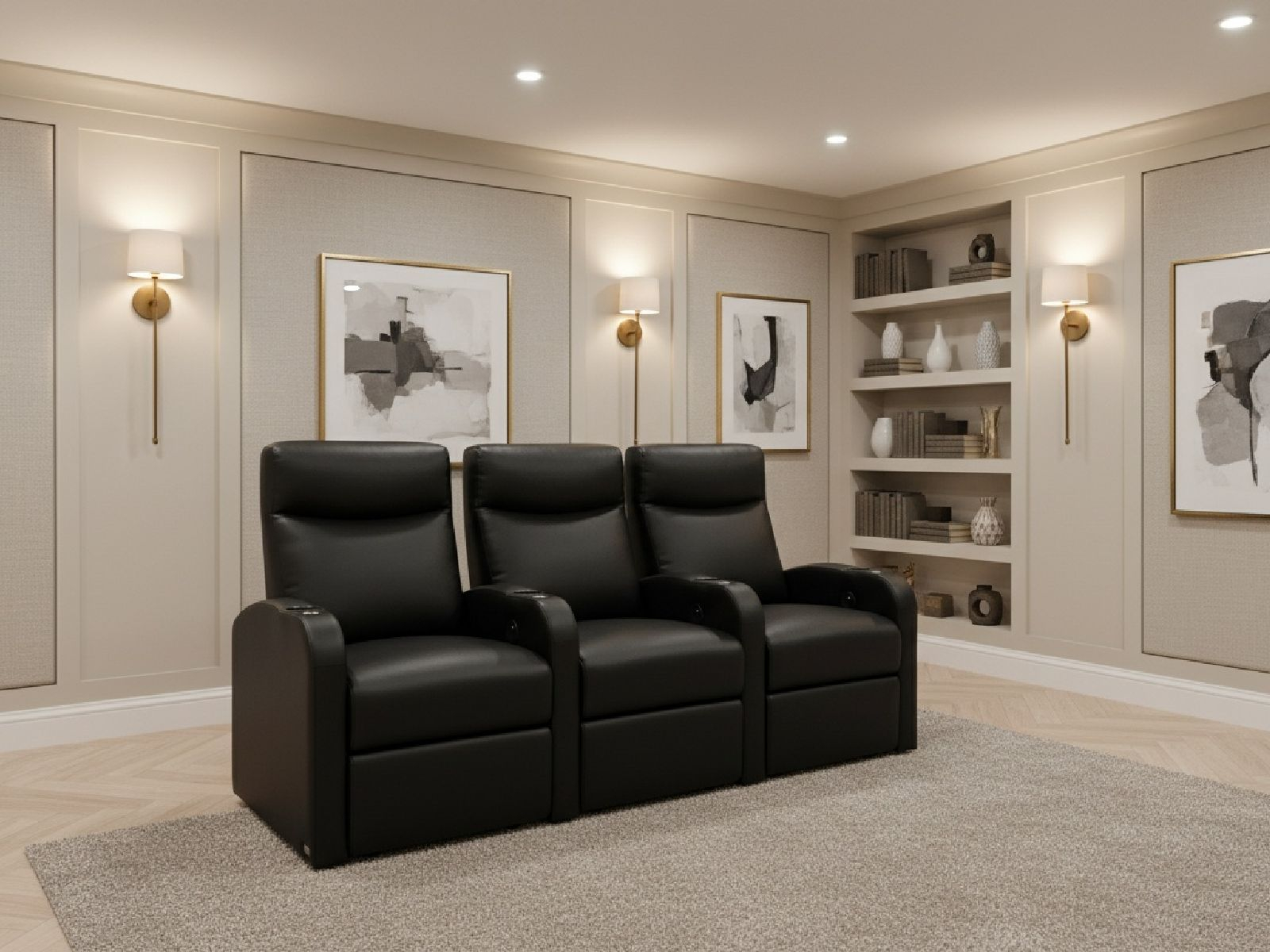 Octane XS750 Pilot Cheap Theatre Seating | Black Bonded Leather