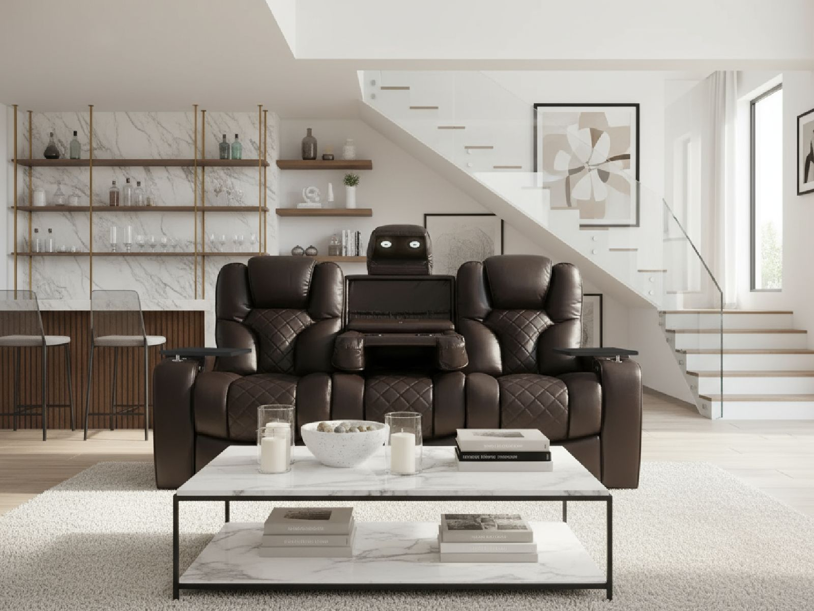 Octane Extra Large Vega LHR Power Reclining Sofa | Power Headrest