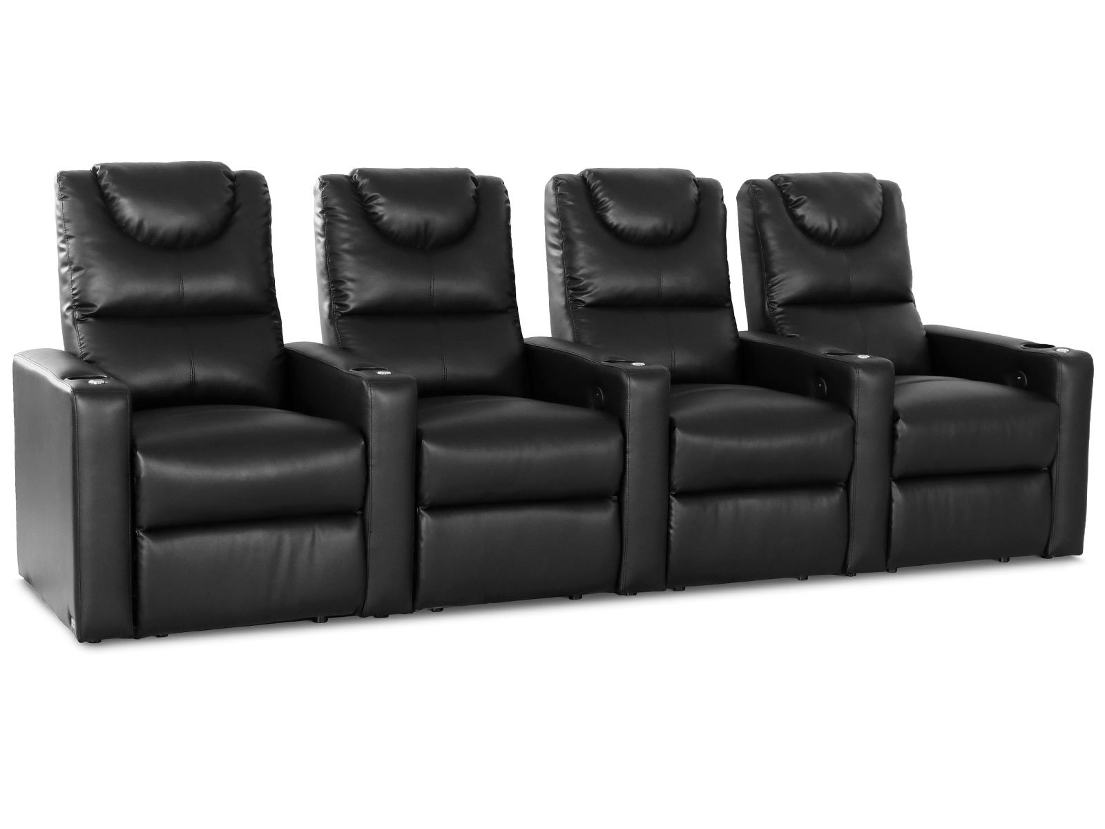 Octane Seating Excel XS800 Theater Seats in Black Vegan Leather Wall