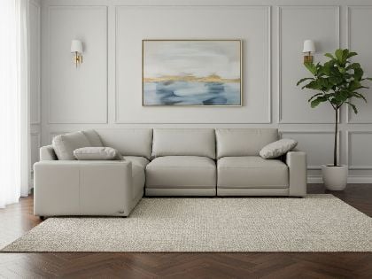Mirage Modular L-Shaped 4-Seat Sectional in Premium Italian Leather