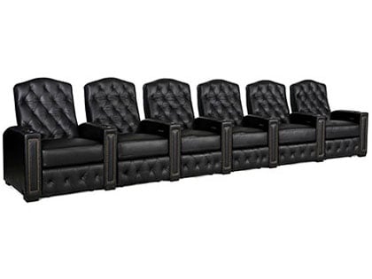 octane regal black leather home theater seating 6 
