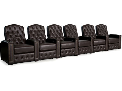 octane regal brown leather 6 seater home theater seating 

