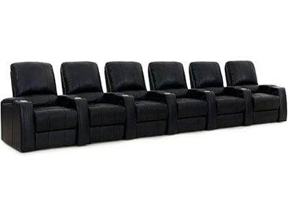 octane storm black leather 6 seats home theater seating 
