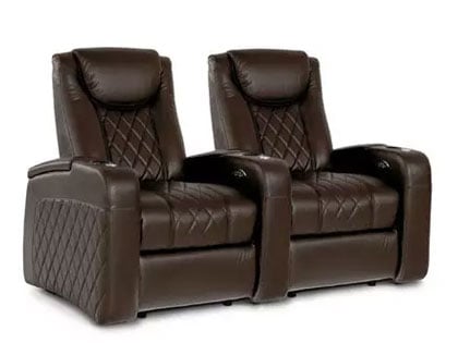 movie theater brown recliner chair with cup holder