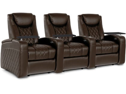 octane movie theater home seating in brown leather