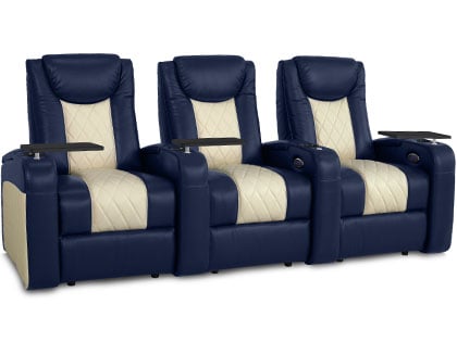 azure navy blue leather luxury recliners