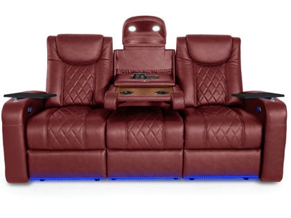 power reclining sofa with adjustable headrest
