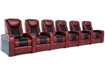 octane azure lhr 6 piece home theater seating with power lumbar and headrest
