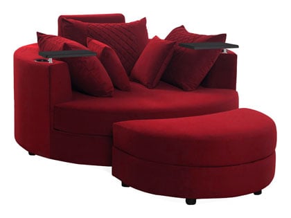 cuddle couch red microfiber