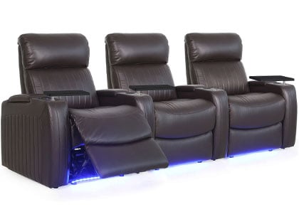 octane epic lhr black leather recliner with massager and usb port
