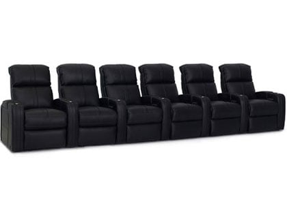 octane flash hr black 6 seat movie theater recliners with motor headrest
