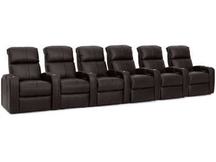 octane flash hr brown 6 seat theater seating with motor headrest
